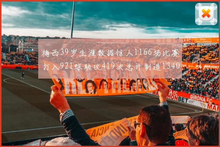 梅西39岁生涯数据惊人1166场比赛打入921球助攻419次总计制造1340粒进球